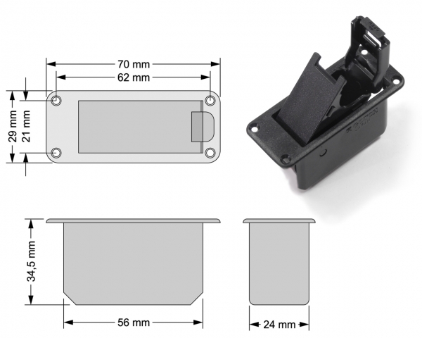 Gotoh BB-04 Snap-In Batteriefach