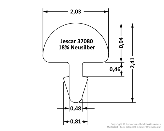 Jescar 37080 Neusilber Bunddraht 2,03 x 0,94 mm