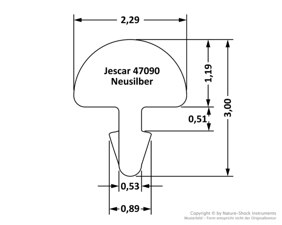 Jescar 47090 Neusilber Bunddraht 2,28 x 1,19 mm