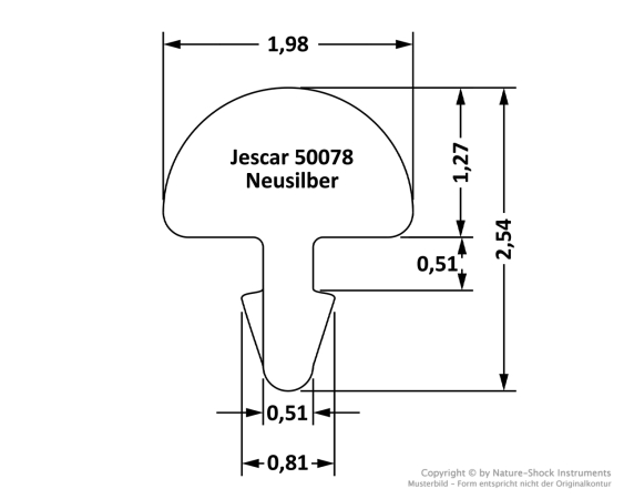 Jescar 50078 Neusilber Bunddraht 1,98 x 1,27 mm