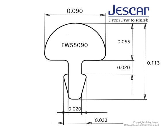 Jescar 55090 Neusilber Bunddraht 2,29 x 1,40mm