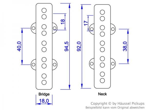 Häussel 5-Saiter Side by Side Humbucker (Set)